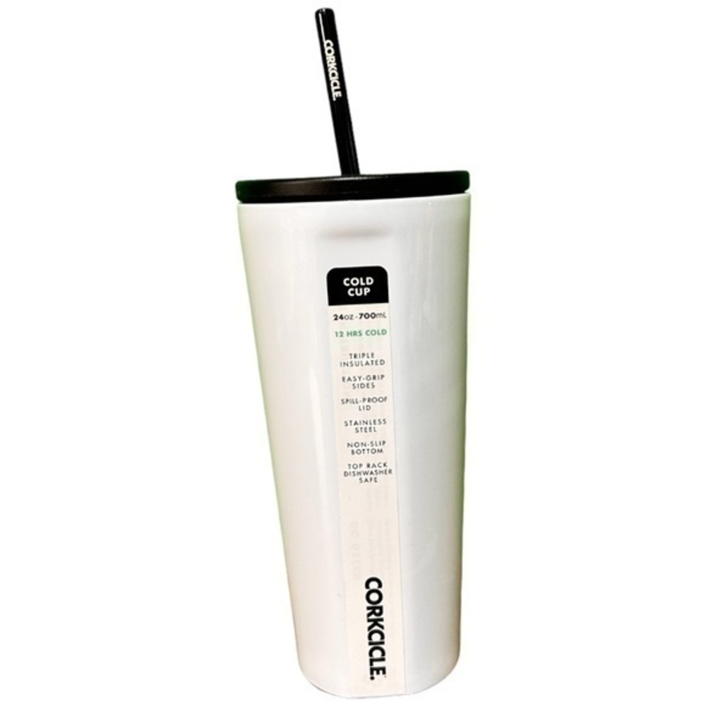 NWT Corkcicle Ceramic Cold Cup Gloss‎ White 24oz